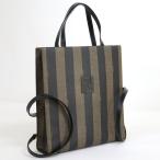 【FENDI】フェンディ トートバッグ 2WAYリュック ペカン柄 キャンバス×レザー ブラウン×ゴールド金具【中古】【代金引換不可】/kt08222tg