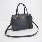 【PRADA】プラダ 2WAYショルダーバッグ レザー ブラック×ゴールド金具 1BA164【中古】【代金引換不可】/kt13302ik