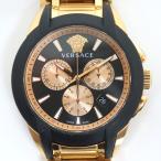 【VERSACE】ヴェルサーチ キャラクタークロノグラフ 腕時計 クォーツ SS×GP 黒文字盤 VEM8【中古】【代金引換不可】/kt11798tm