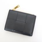 【BOTTEGA VENETA】ボッテガヴェネタ カセット 二つ折り財布 イントレチャート レザー ブラック 742698【中古】【代金引換不可】/kt14241tm