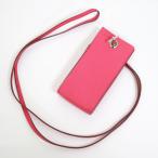 【HERMES】エルメス ヴェスパ ネックストラップ ローズショッキング シェーブル×シルバー金具 □L刻【中古】【代金引換不可】/kr16812ko