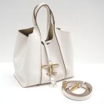 【TOD'S】トッズ T タイムレス レザー ショッピング バッグ ミニ ホワイト レザー XBWTSBA9100Q8E【中古】【代金引換不可】/kr17957hm