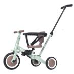 子供用三輪車 4in1 (ミント×ブラウン) 自転車 オリジナル 押し棒付き 安全バー付き キックボードu