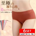 ショーツ レディース 綿 6枚セット コットン シームレス 綿100% ベーシックカラー かわいい レビュラーショーツ 女性 下着 パンティ ジェンダーレス Eタイプ