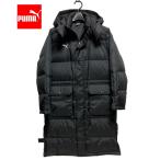  Puma /PUMA капот переустановка возможность длинный пуховик 150 чёрный Logo вышивка гребень шлема застежка-молния кнопка-застежка 