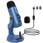 ZealSound USBマイク コンデンサーマイクPC用 配信用マイク 単一指向性 録音/ライブ配信/ゲーム実況/会議用 エコー機能付き 高感度集