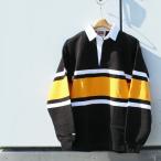 [ free shipping ] BARBARIAN "CANADA SPEC" STK-024 12oz REGULER LONG SLEEVE RUGBY JERSEY Rugger shirt long sleeve Canada made Europe and America size BLK/WHT/GLD S-XL