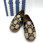 GUCCI( Gucci )GG шерсть шланг bit Kids мутон Loafer боа оттенок бежевого Gold металлические принадлежности сумка для хранения имеется 