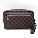 LOUIS VUITTON( Louis Vuitton ) небольшая сумочка *ka носорог клатч Damier *eben Brown серебряный металлические принадлежности 