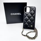 CHANEL( Chanel ) matelasse iPhone кейс цепь плечо черная икра s gold чёрный Gold металлические принадлежности iPhone13 14 соответствует женский 