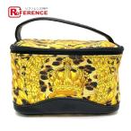 VERSACE Versace Leopard ручная сумочка косметичка PVC/ кожа женский желтый × черный 
