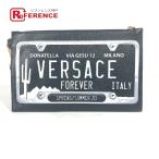  прекрасный товар VERSACE Versace Logo с ремешком . сумка ручная сумочка клатч черный унисекс [ б/у ]