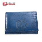  не использовался Berluti Berluti in bia2. складывать футляр для визитных карточек чехол для пропуска kali graph . футляр для карточек темно-синий мужской [ б/у ]