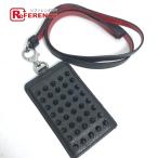  прекрасный товар Christian Louboutin Christian Louboutin 1215070 заклепки с ремешком футляр для визитных карточек чехол для пропуска футляр для карточек [ б/у ]