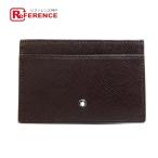 MONTBLANCmomb Run-flat Logo футляр для визитных карточек чехол для пропуска футляр для карточек кожа темно-коричневый мужской [ б/у ] не использовался 