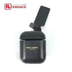  прекрасный товар SAINT LAURENT PARIS солнечный rolan Париж 635662 Logo airpods кейс брелок для ключа воздушный poz наушники кейс черный [ б/у ]