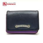 CHROME HEARTS Chrome Hearts bai цвет Logo 2. складывать футляр для визитных карточек чехол для пропуска футляр для карточек кожа черный мужской [ б/у ]