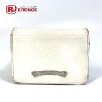 CHROME HEARTS Chrome Hearts футляр для визитных карточек чехол для пропуска Logo 2. складывать футляр для карточек кожа белый мужской [ б/у ]