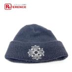 CHROME HEARTS クロムハーツ ロゴ ビーニー 帽子 ビー二― ニット帽 ブラック メンズ【中古】