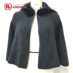 LOUIS VUITTON Louis Vuitton вязаный с капюшоном . пончо кашемир женский XS серый 