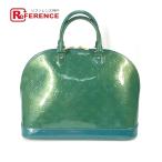 LOUIS VUITTON ルイヴィトン M93628 アルマGM トートバッグ カバン モノグラムヴェルニ ハンドバッグ  グリーン レディース【中古】