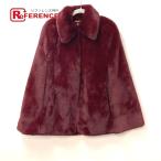 BURBERRY Burberry 4078575 меховое пальто обратная сторона глаз проверка накидка внешний Burberry London пончо wine red женский [ б/у ]