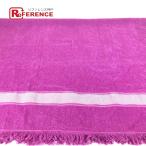  прекрасный товар HERMES Hermes яхтинг пляж полотенце Logo большой размер бахрома банное полотенце интерьер колено .. покрывало лиловый [ б/у ]