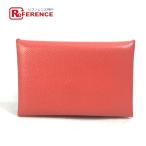 HERMES Hermes 2. складывать karu vi футляр для визитных карточек чехол для пропуска футляр для карточек Epson X. rose teki подвеска красный женский [ б/у ]