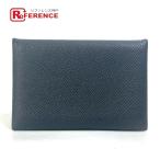 HERMES Hermes 2. складывать karu vi футляр для визитных карточек чехол для пропуска футляр для карточек Epson Y. черный женский [ б/у ] прекрасный товар 