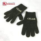  прекрасный товар CELINE Celine 2AC55588S Logo embro Ida Lee перчатки перчатка хаки мужской [ б/у ]
