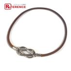 HERMES Hermes atame2 -слойный браслет аксессуары колье короткое колье Brown мужской [ б/у ]