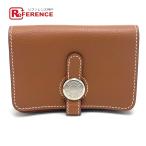 HERMES Hermes dogonkre футляр для карточек ever цвет U. Gold Brown унисекс [ б/у ] не использовался 