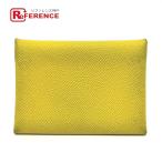 HERMES Hermes karu vi Duo кошелек для мелочи . ячейка для монет бумажник кейс Epson неизвестен . Joe n желтый женский [ б/у ]