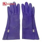 HERMES Hermes H металлические принадлежности перчатка кожаные перчатки мелкие вещи перчатки кожаный салон - тянуть женский [ б/у ]