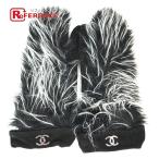 CHANEL Chanel CC здесь Mark мех перчатки перчатка черный женский [ б/у ]