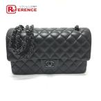 ショッピングCHANEL 未使用 CHANEL シャネル A01112 マトラッセ25 ソーブラック Wフラップ Wチェーン ショルダーバッグ ブラック レディース【中古】
