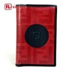 FENDI Fendi 7M0262 футляр для визитных карточек чехол для пропуска Zucca 2. складывать футляр для карточек покрытие парусина красный мужской [ б/у ]