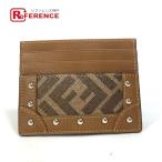  не использовался FENDI Fendi 7M0234 Zucca заклепки футляр для визитных карточек чехол для пропуска футляр для карточек Brown мужской [ б/у ]