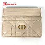  прекрасный товар Dior Dior CARO Caro футляр для визитных карточек чехол для пропуска kana -ju футляр для карточек бежевый женский [ б/у ]