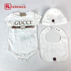  как новый GUCCI Gucci 516326 Logo 3 деталь комплект подарок комплект нагрудник & вязаная шапка & детский комбинезон baby BABY младенец вязаная шапка.[ б/у ]