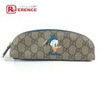  не использовался GUCCI Gucci 662129 Donald Duck кисть коробка канцелярские товары сумка Disney сотрудничество DISNEY пенал голубой [ б/у ]
