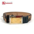美品 DOLCE&GABBANA ドルガバ ロゴ レオパード 豹柄 ヒョウ ベルト ブラウン レディース【中古】