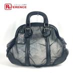 DOLCE&GABBANA ドルガバ ロゴ メッシュ カバン トートバッグ ポーチ付き ハンドバッグ ブラック レディース【中古】