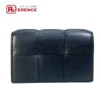 BOTTEGA VENETA Bottega Veneta 679849 бизнес maxi сетка футляр для карточек кожа черный мужской [ б/у ] как новый 