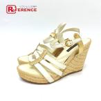 ショッピングウエッジソール LOUIS VUITTON ルイヴィトン ストラップ ウエッジソール ジュートサンダル アパレル サンダル ホワイト レディース【中古】