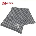 ショッピングダミエ 美品 LOUIS VUITTON ルイヴィトン M70517 エシャルプ・プティ ダミエ マフラー グレー ユニセックス【中古】