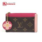 ショッピングヴィトン LOUIS VUITTON ルイヴィトン M67494 ポルトカルト・ジップ フラワーチャーム 小銭入れ 財布 モノグラム コインケース ピンク【中古】