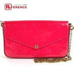 ショッピングヴェルニ LOUIS VUITTON ルイヴィトン M61787 ポシェットフェリーチェ チェーンウォレット バッグ モノグラムヴェルニ 長財布 ホットピンク【中古】