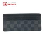 LOUIS VUITTON Louis Vuitton Damier gla Fit модные аксессуары футляр для карточек Damier gla Fit парусина черный мужской [ б/у ]