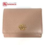  прекрасный товар GUCCI Gucci 474746 GGma-monto compact бумажник 3. складывать кошелек бежевый женский [ б/у ]